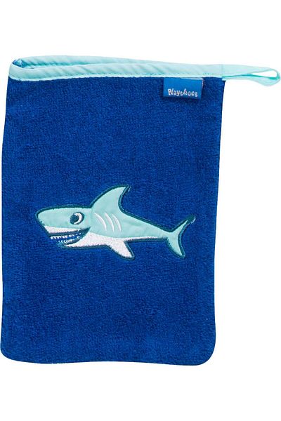 Playshoes Set 2 piese Prosop bumbac, cu model rechini, albastru, 75 x 75 cm, Playshoes