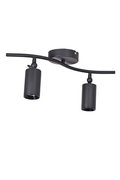 Modavize Miami Modern Salon Yatak Odası Giyinme Odası Hol Mutfak - Siyah Renk Spot 2 li Avize (BEYAZ IŞIK)