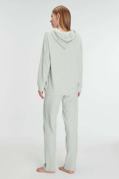 Motto10 butik Cotton Homesuit Hooded Zippered Home Wear Pajamas Set