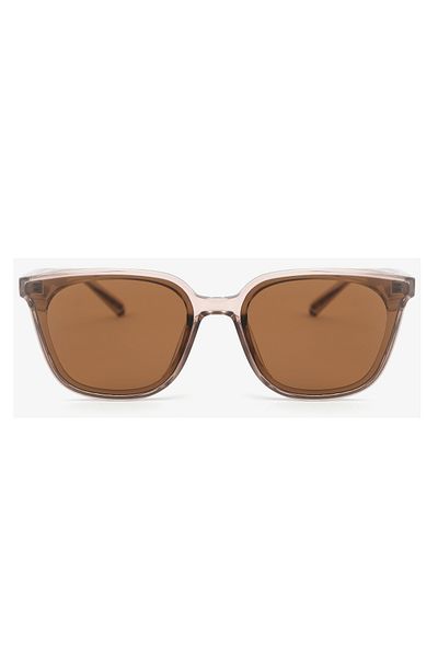 TomyHelf Geometric Navy Blue Nude Frame Brown Glass Women Sunglasses Llt01