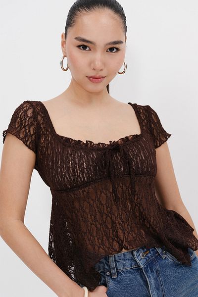 Addax Transparent Lace Blouse B17281