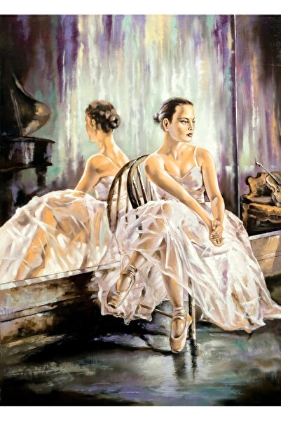 media Tablou canvas Balerina, oglinda, pictura, 50 x 75 cm