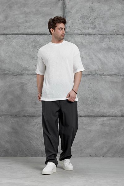 NOMARC Tricou alb Mrk Crinkle Fabric