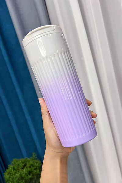 Weather Forecast 304 L Steel 500 Ml. Purple White Gradient Hand Thermos Mug Cin917Mr
