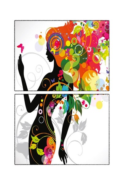 media Tablou multicanvas 2 piese Girl 1, 70 x 100 cm