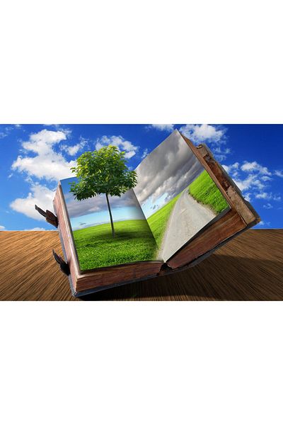 media Canvas painting The Book of Science, 90 x 60 cm