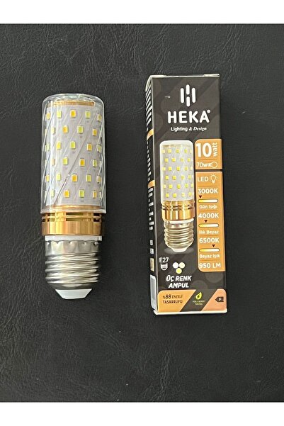 Heka 10 WATT 3 RENK YANABİLEN 950 LÜMEN E-27 DUYLU LED AMPÜL BEYAZ-ILIK BEYAZ-GÜNIŞIĞI