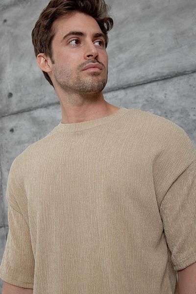 NOMARC Κρεμ μπλουζάκι Mrk Crinkle Fabric