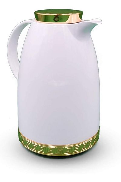 emsa 1.2L Auberge Décor Mykene Flask – White/Gold, Stylish & Insulated Vacuum Flask