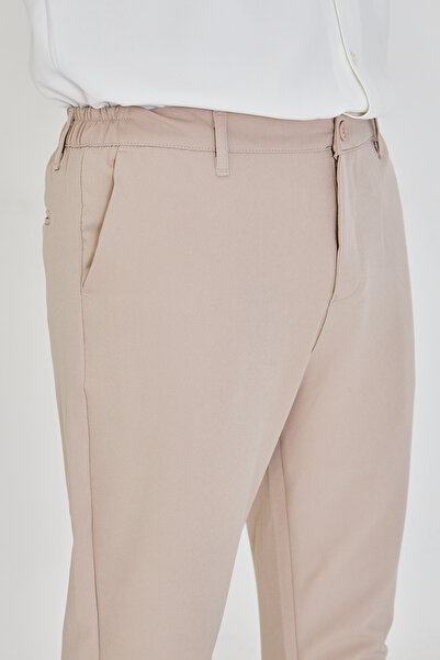 masso moda Ανδρικό παντελόνι με μισή ελαστική ζώνη μέσης, διπλό πόδι, ύφασμα εφαρμοστό