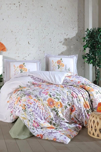 vistaglobal Clasy Ranforce Duvet Cover Double Galya V1 Green