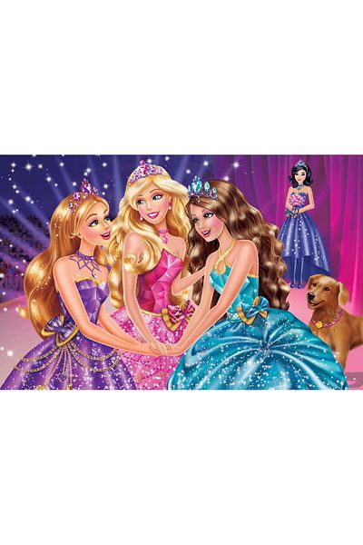 media Canvas painting Barbie Princesses, 90 x 60 cm