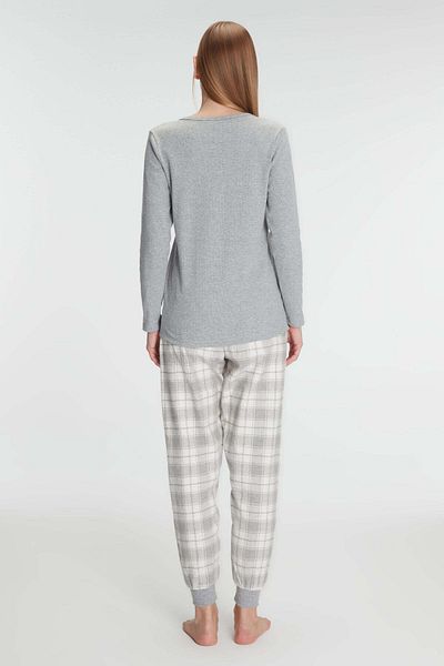 İpeksi Anil Cotton Long Sleeve Pajama Set