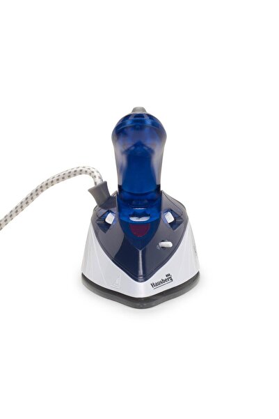 Hausberg Mini fier de calcat HB-7810BL, 1000 W, De voiaj, 75 ml, Ceramica, Auto curatarе, Alb-Albastru