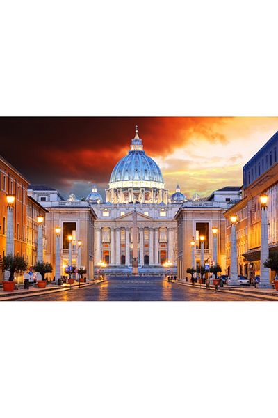 media Fototapet de perete autoadeziv si lavabil Vatican, Roma in rasarit de soare, 250 x 150 cm