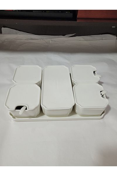 esdekor Porcelain White Breakfast Set of 6, Breakfast Food Set with Tray Duurzaam Porselein