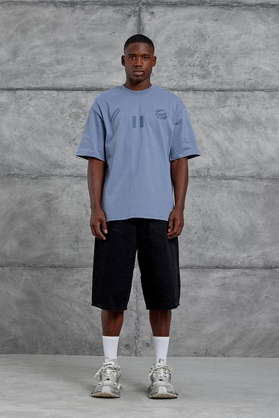 NOMARC Γκρι 11 Thinking Μπλούζα Oversize με Εκτύπωση