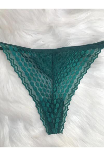 COLOR DE PIEL Dámske tangá nohavičky 5 ks (červeno-čierno-zeleno-bordové-ecru)