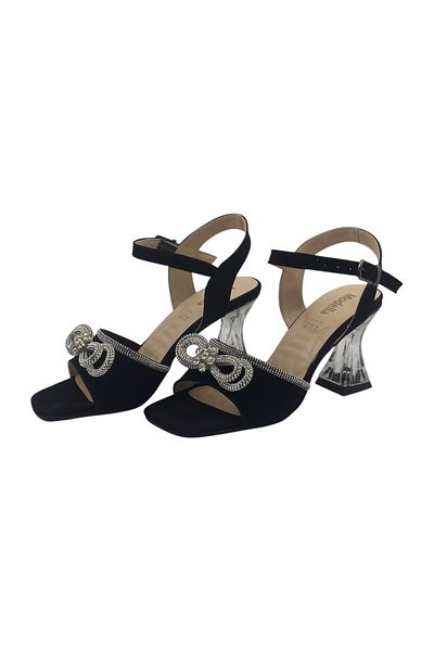 Ayteşayk Transparent Heel Ribbon Pattern High Heels