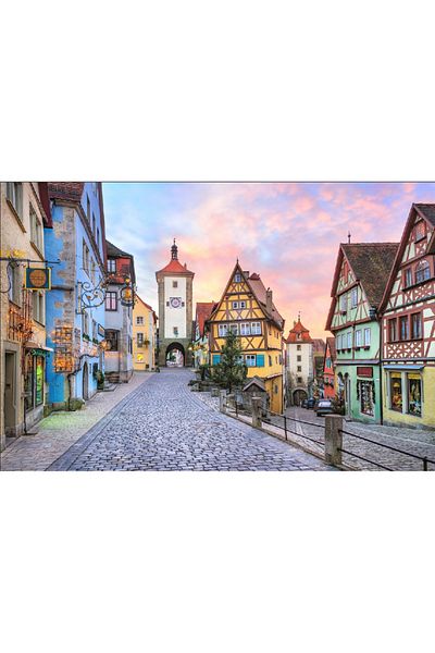 media Fototapet de perete autoadeziv si lavabil Apus in Rothenburg, 270 x 200 cm