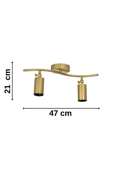 Modavize Miami Modern Salon Yatak Odası Giyinme Odası Hol Mutfak - Eskitme Renk Spot 2 li Avize (BEYAZ IŞIK)