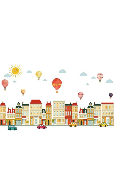 Original Deals RO Sticker Autocolant Decorativ Cladiri si Baloane cu Aer Cald...