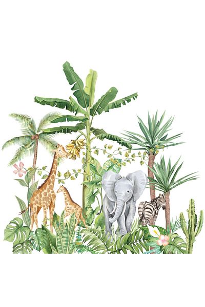 Original Deals RO Sticker Decorativ pentru Living si Camera, Animale Salbatice din Safari, 60 x 90 cm, Original Deals