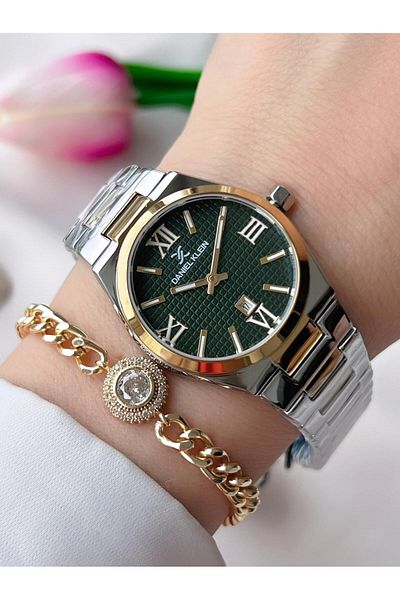 Daniel Klein Steel Band 30 Mt Water Resistant Women's Wrist Watch+Bracelet Bfg.13496.X7