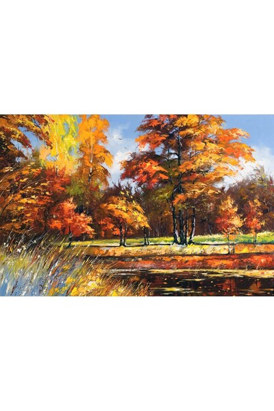 media Tablou canvas Toamna, padure, lac, pictura5, 60 x 40 cm