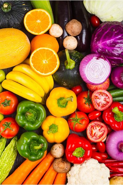 media Fototapet de perete autoadeziv si lavabil Food26 - legume si fructe, 135 x 225 cm
