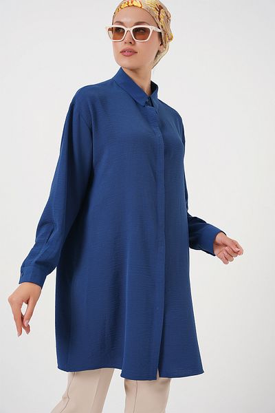 Bigdart Długa koszula tunika damska 5945 - Indigo
