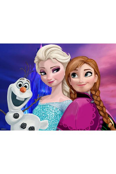 media Canvas painting Elsa, Anna and Olaf, 75 x 50 cm