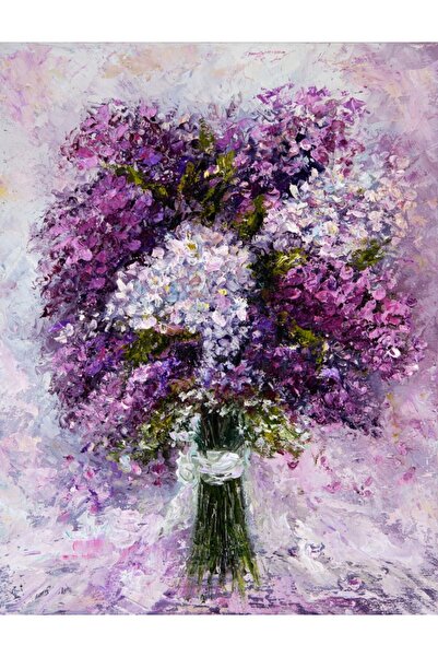 media Tablou canvas Flori, liliac, mov, pictura, buchet2, 75 x 50 cm