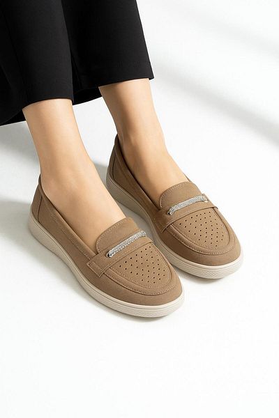 HKM shoes New Season Women's Daily Seasonal Comfortable Full Orthopedic Glitter Buckle Shoes