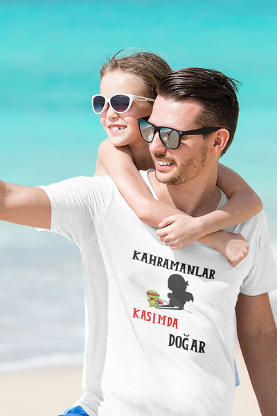 qoeuyl boutique Heroes Are Born This Month Printed Father Wife Husband Friend Gift 100% Cotton White T-Shirt