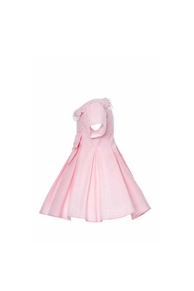 Pamina Elegant Dress for Girls, Pamina, Shiney, with Short Sleeves, 31076, Pink, 74 cm