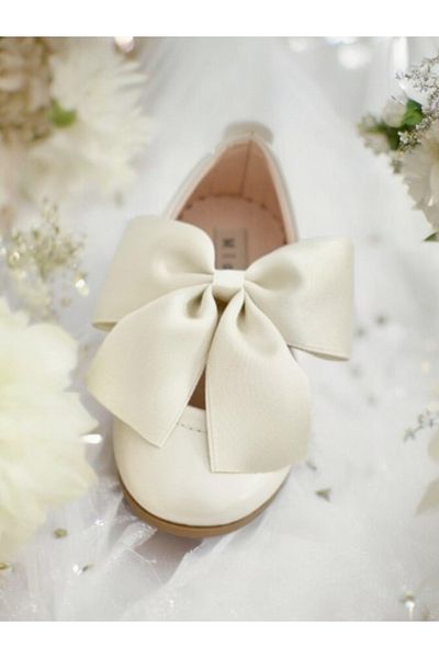 PATİK BEBE GIRL'S BUTTERFLY STONE CREAM COLOR ORTHOPEDIC SHOES