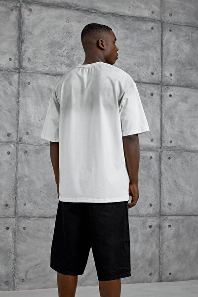 NOMARC Ανδρικό μπλουζάκι με στάμπα με αριθμό 8, λευκό, που πλένεται