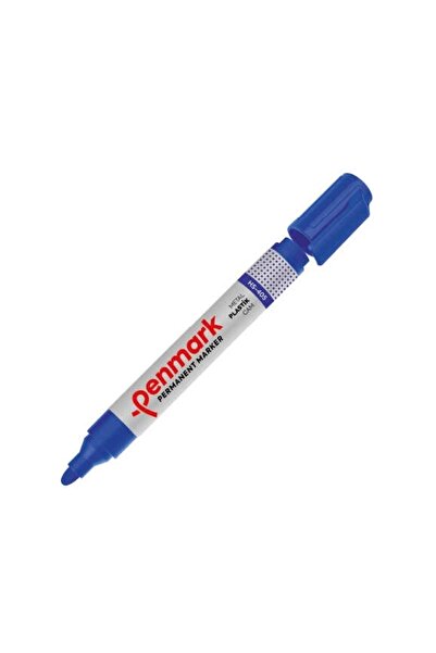 penmark قلم تحديد دائم ذو طرف دائري أزرق - 6 قطع