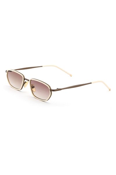 TomyHelf Minimal Geometric Design Cream Frame Brown Glass Sunglasses Women&Men Ce Certificated
