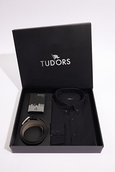 Tudors Özel Kutulu Erkek 3'lü Set Hediyelik - Çeyizlik Parfüm, Hakiki Deri Ke...