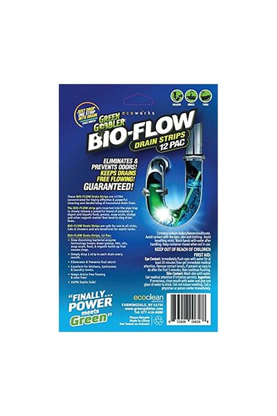 Green Gobbler 12-Piece Bio Flow Drain Sticks Cleaner and Deodorizer 1.47 oz