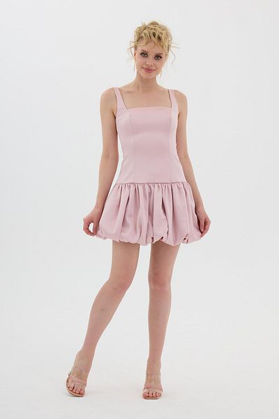 Carmen Powder Balloon Skirt Satin Evening Dress