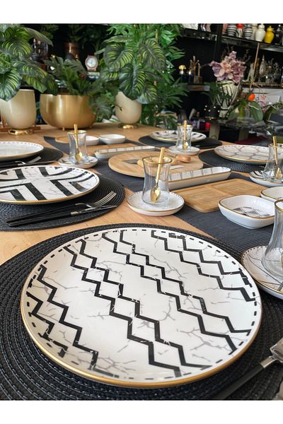 CASA DE BELLA Geometric 41 Piece Breakfast Set for 6 People