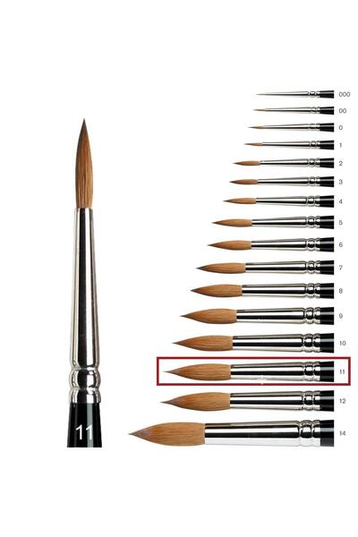 Samur 145 Serisi Yuvarlak Uçlu Sulu Boya Fırçası No:11