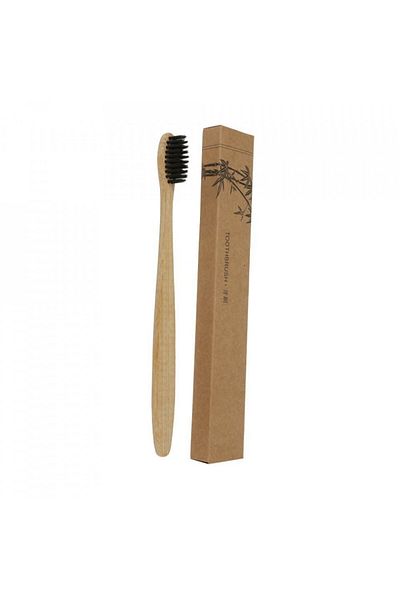 BOEM Bamboo toothbrush with activated charcoal ions - cleans, detoxifies and has a whitening effect, 100%
