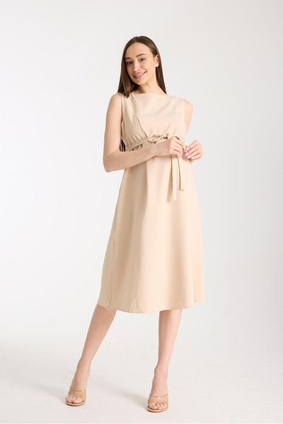 Işşıl Işşil 4032-Office Maternity Clothing Fabric Midi Gilet Dress