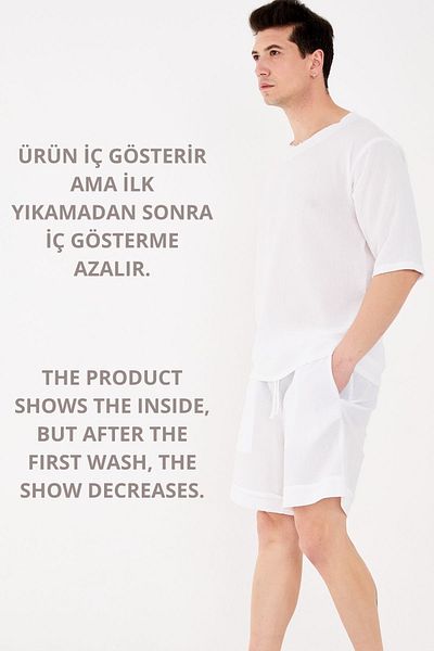RELAXL 100% Cotton Comfortable Fit Women's Men's Short Summer White Shorts