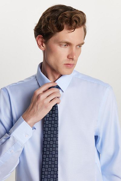 Tudors Slim Fit Λευκό μη σιδερένιο 100% βαμβάκι φιλικό προς τη φύση Ecotex Πιστοποιημένο πουκάμισο χωρίς σιδέρωμα