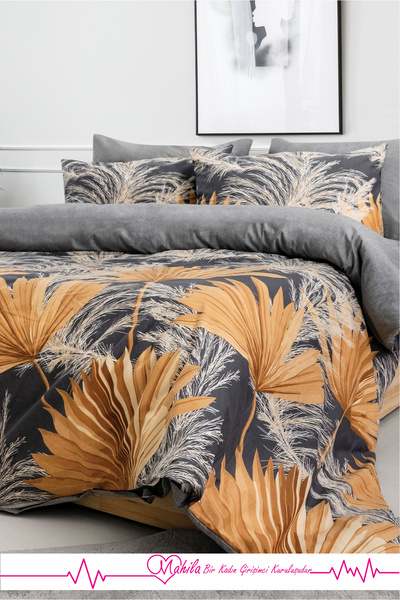 Mahila Single Luxury Cotton Duvet Cover Set |   Buttoned Duvet Cover + Fitted Sheet + Pillowcase with Gift